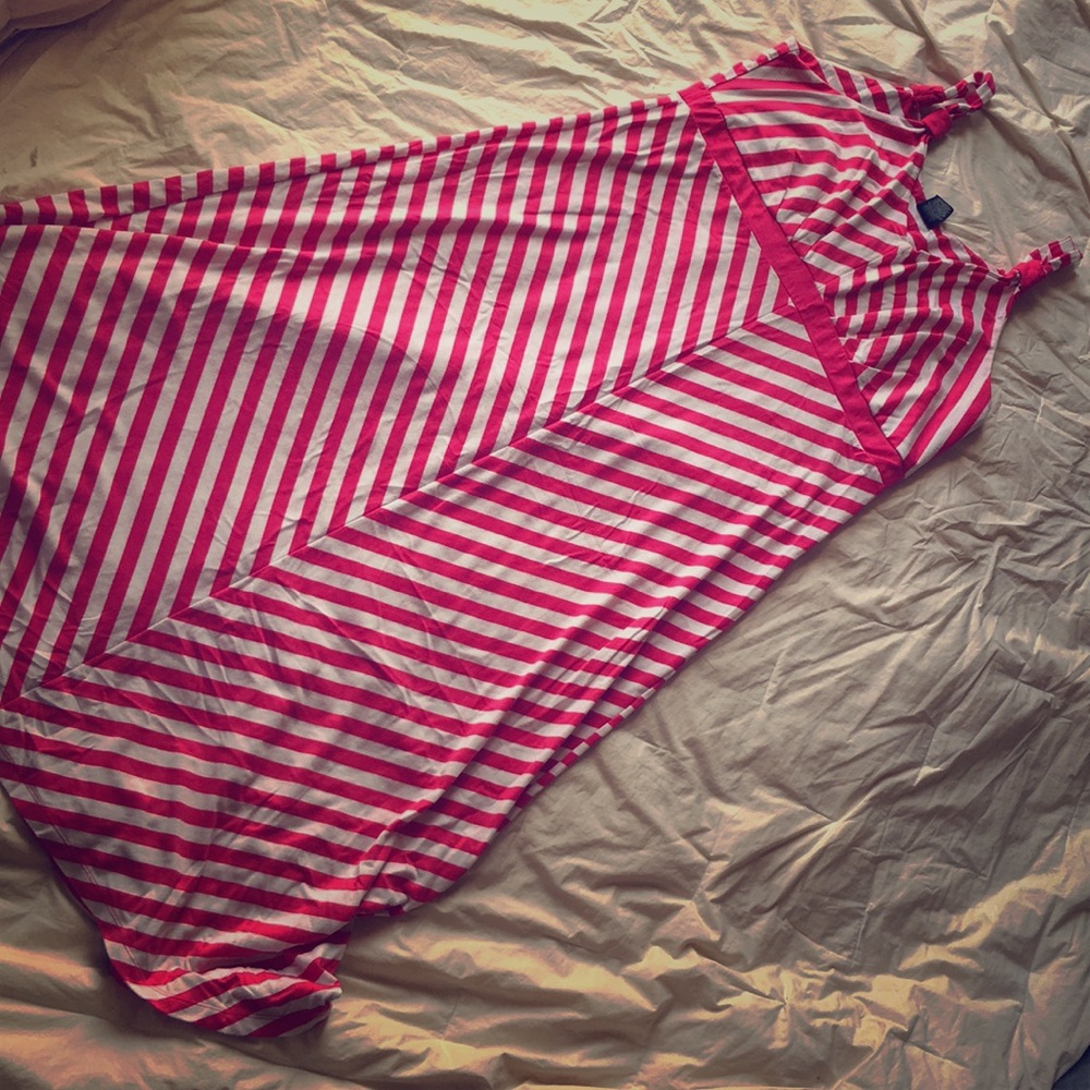 Probably no and white maxi dress